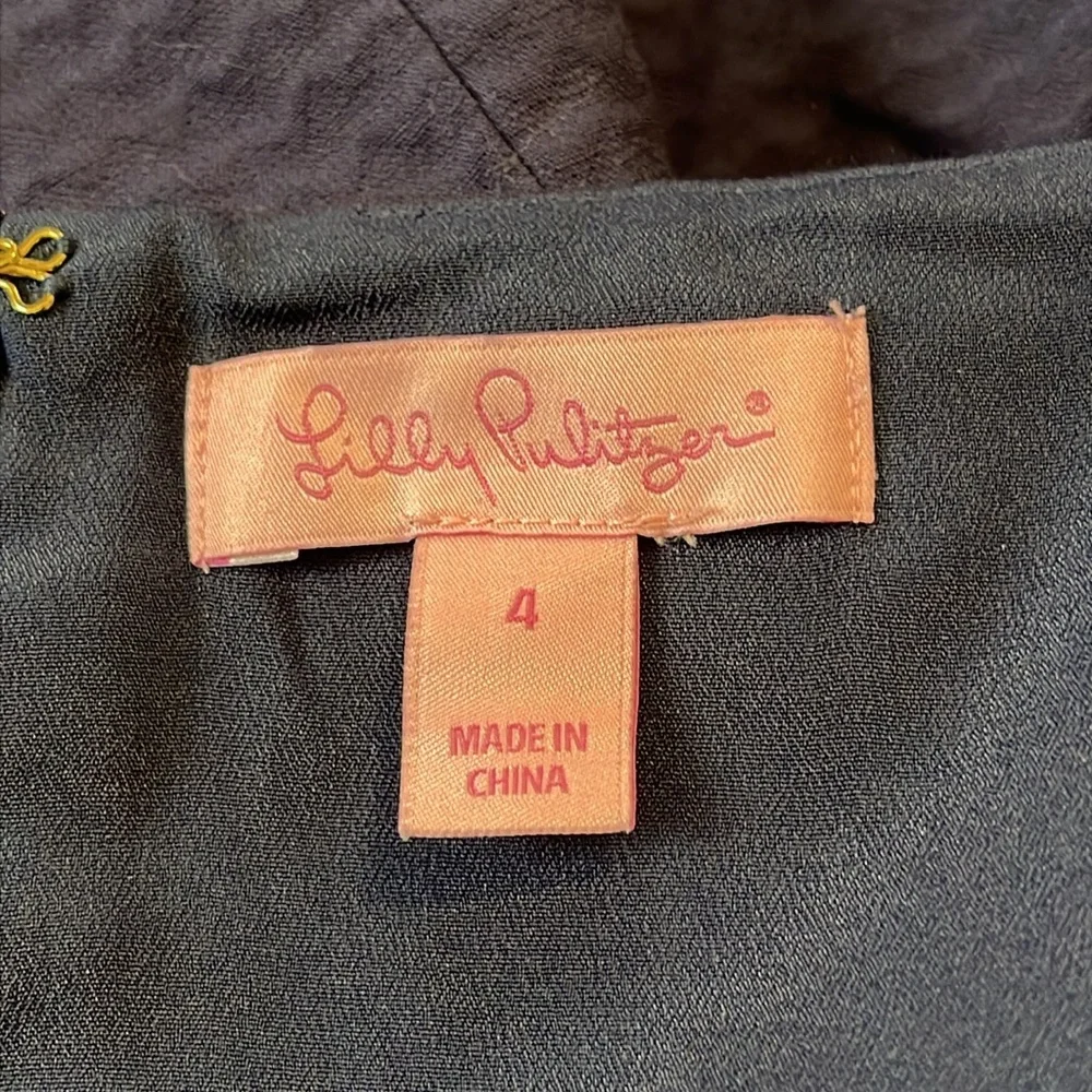 Lilly Pulitzer Trisha Navy and Gold Shift Dress - Picture 8 of 14